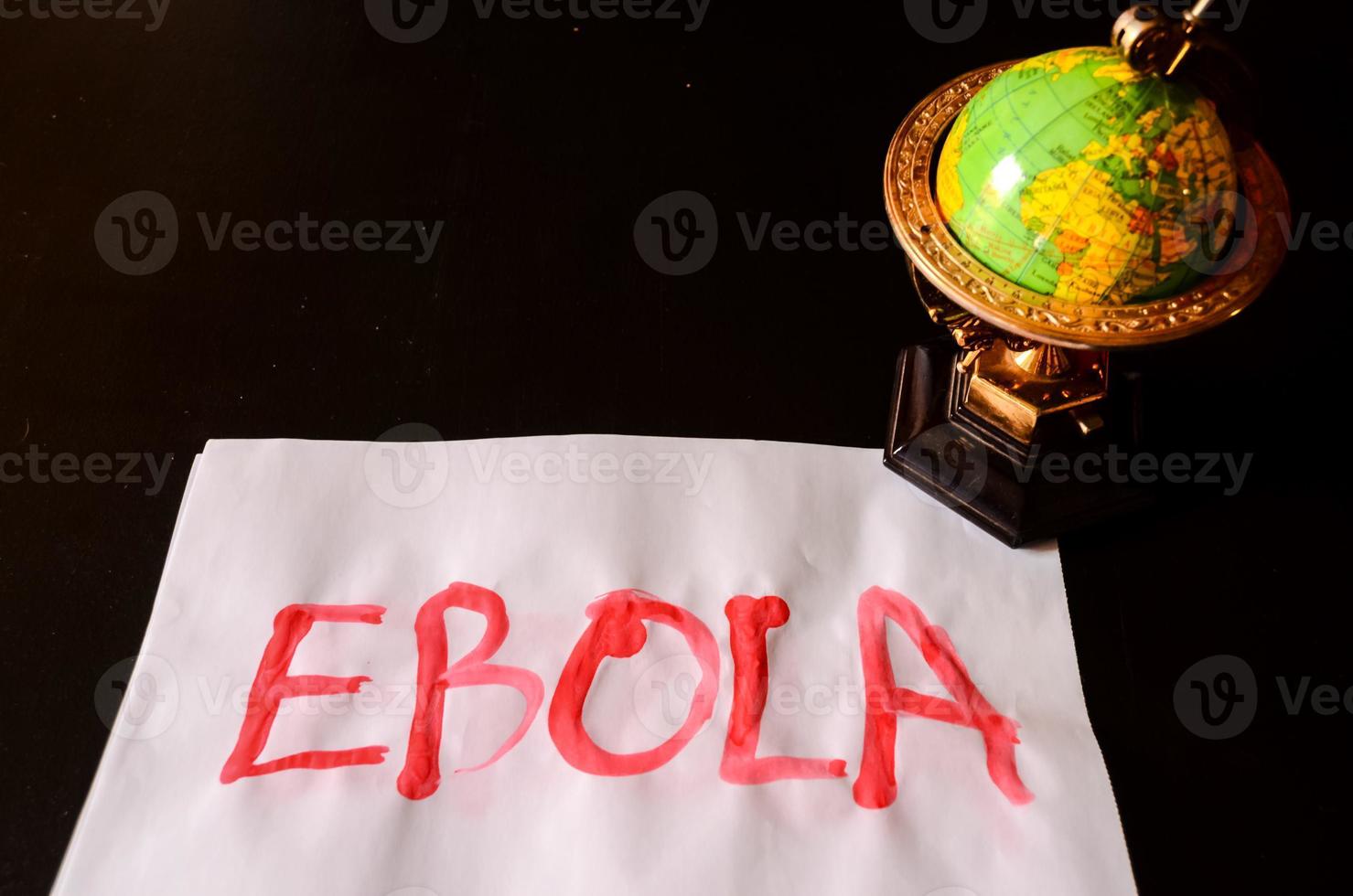 Ebola written on paper photo