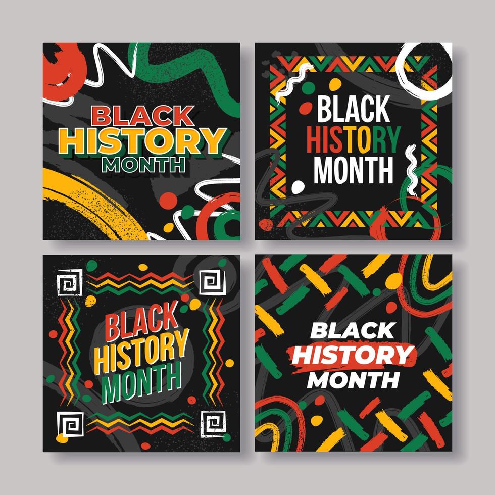 Black History Month Social Media vector