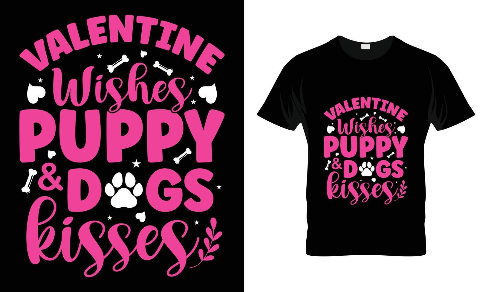 Valentine wishes puppy dog kisses vector