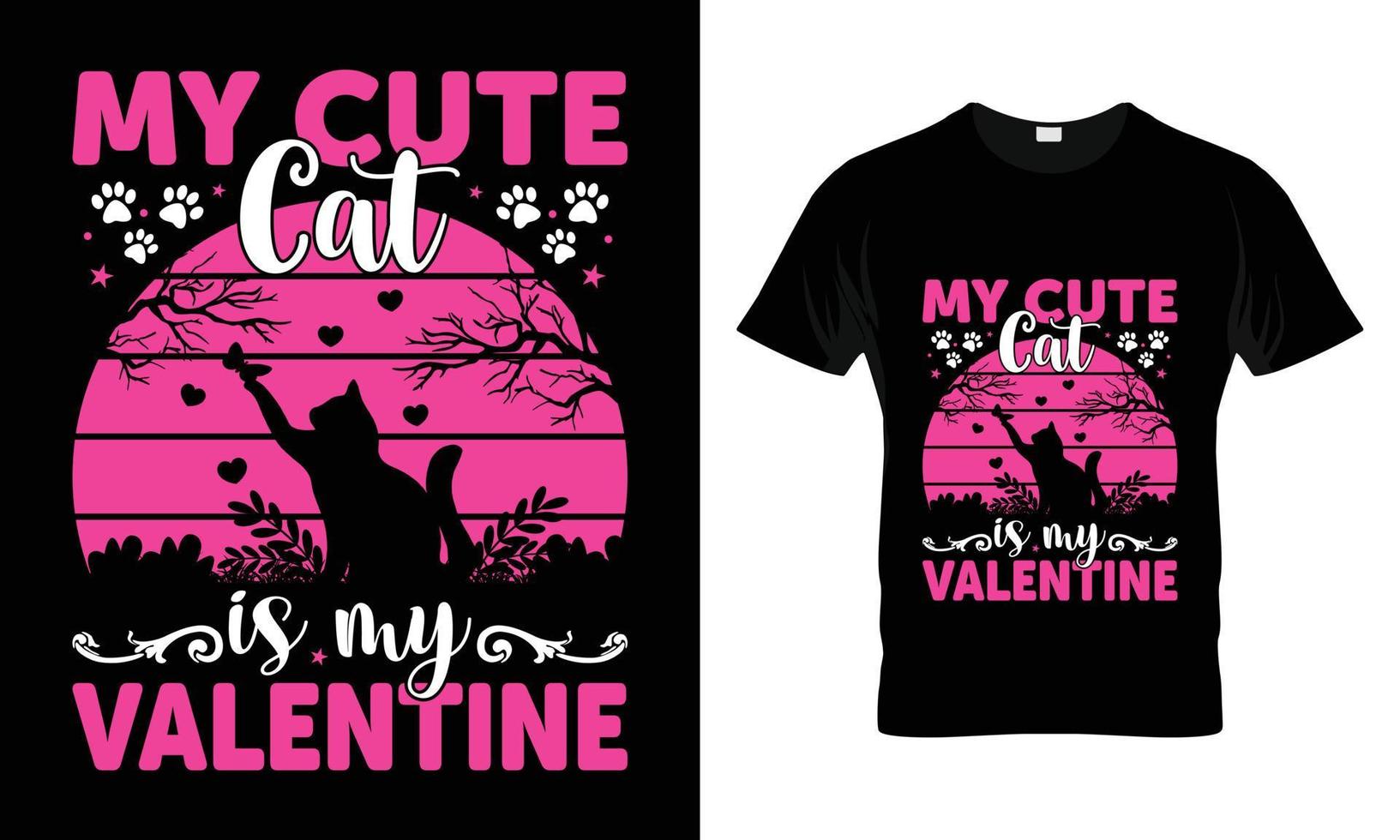 my cute cat is my valentine vector