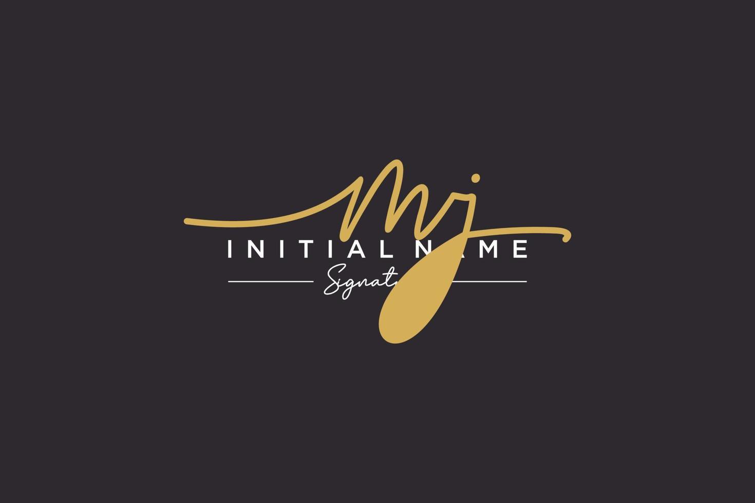 Initial MJ signature logo template vector. Hand drawn Calligraphy lettering Vector illustration.