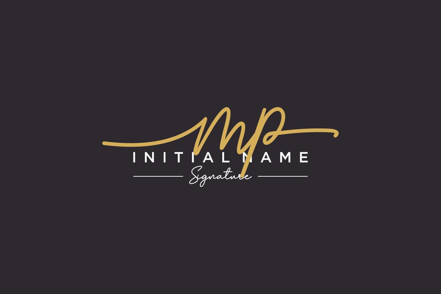 Initial MP signature logo template vector. Hand drawn Calligraphy lettering Vector illustration.