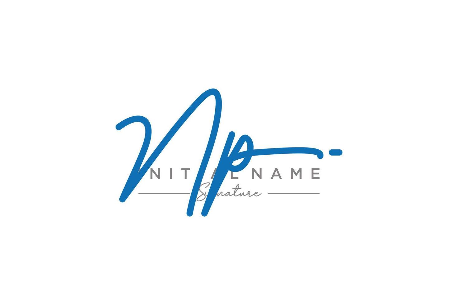Initial NP signature logo template vector. Hand drawn Calligraphy lettering Vector illustration.