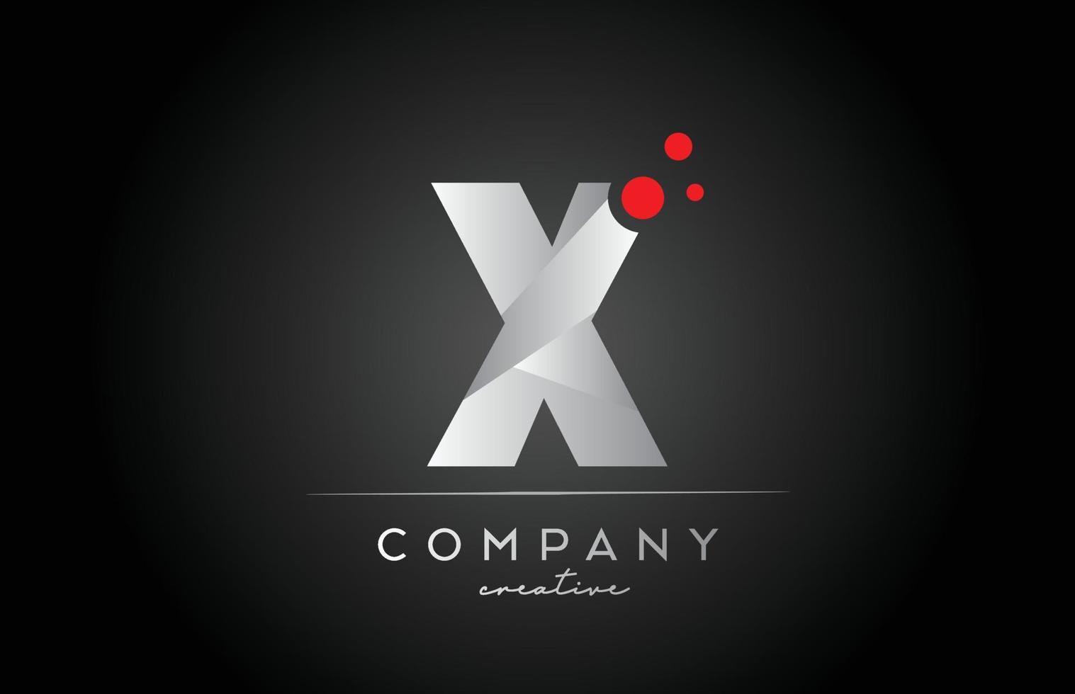 black X alphabet letter logo icon with red dot. Design suitable for a business or company vector