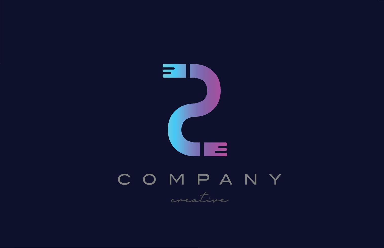 Diseño del icono del logotipo de la letra del alfabeto rosa y azul z. plantilla creativa adecuada para una empresa o negocio vector