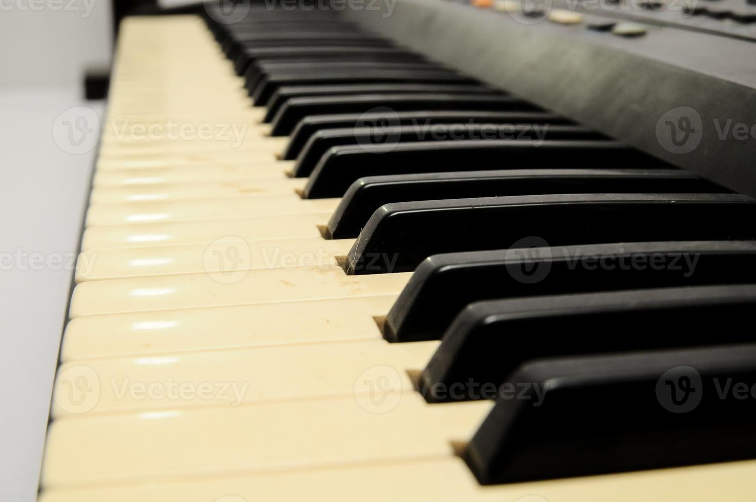 Piano keyboard close-up photo