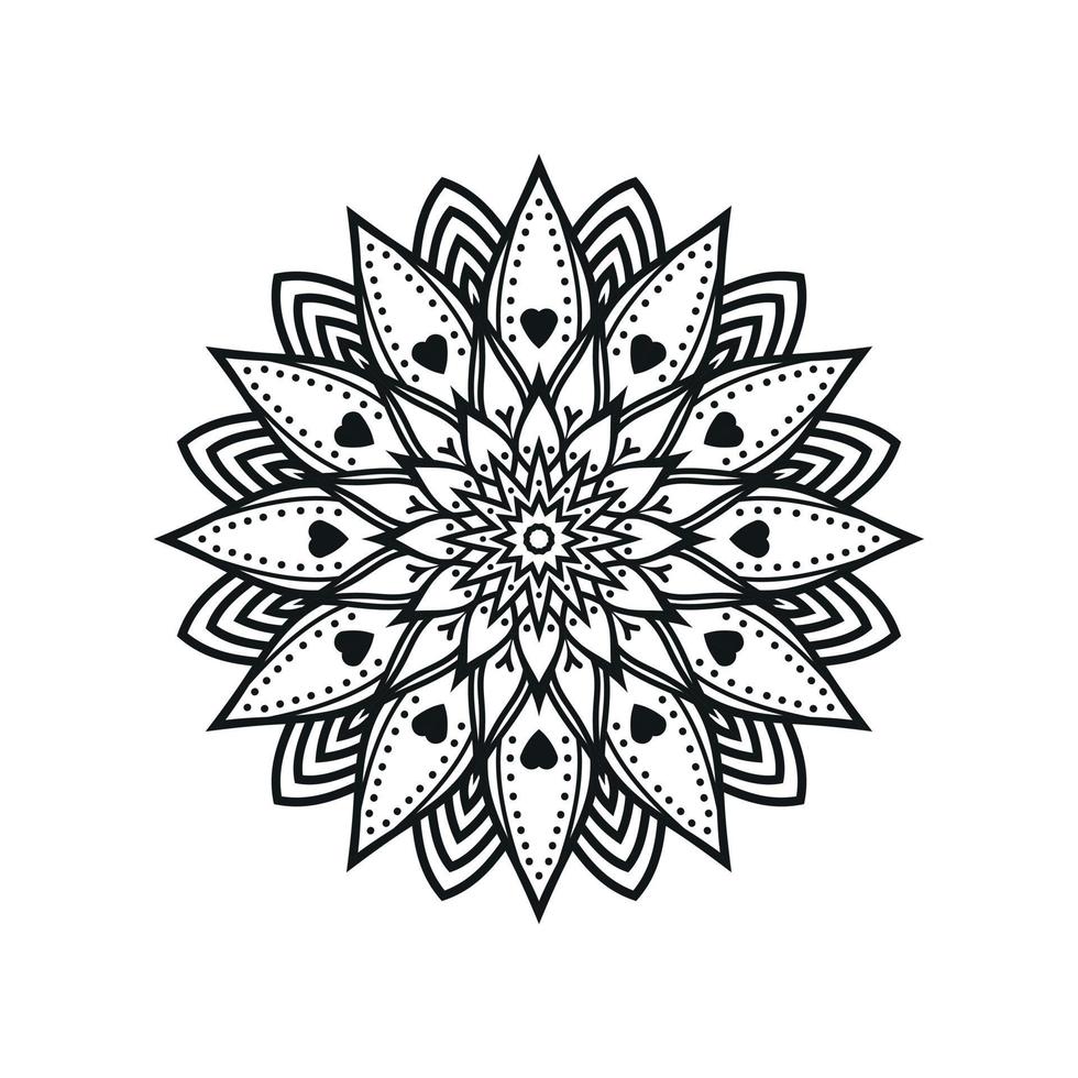 diseños de mandala de flores en blanco y negro vector