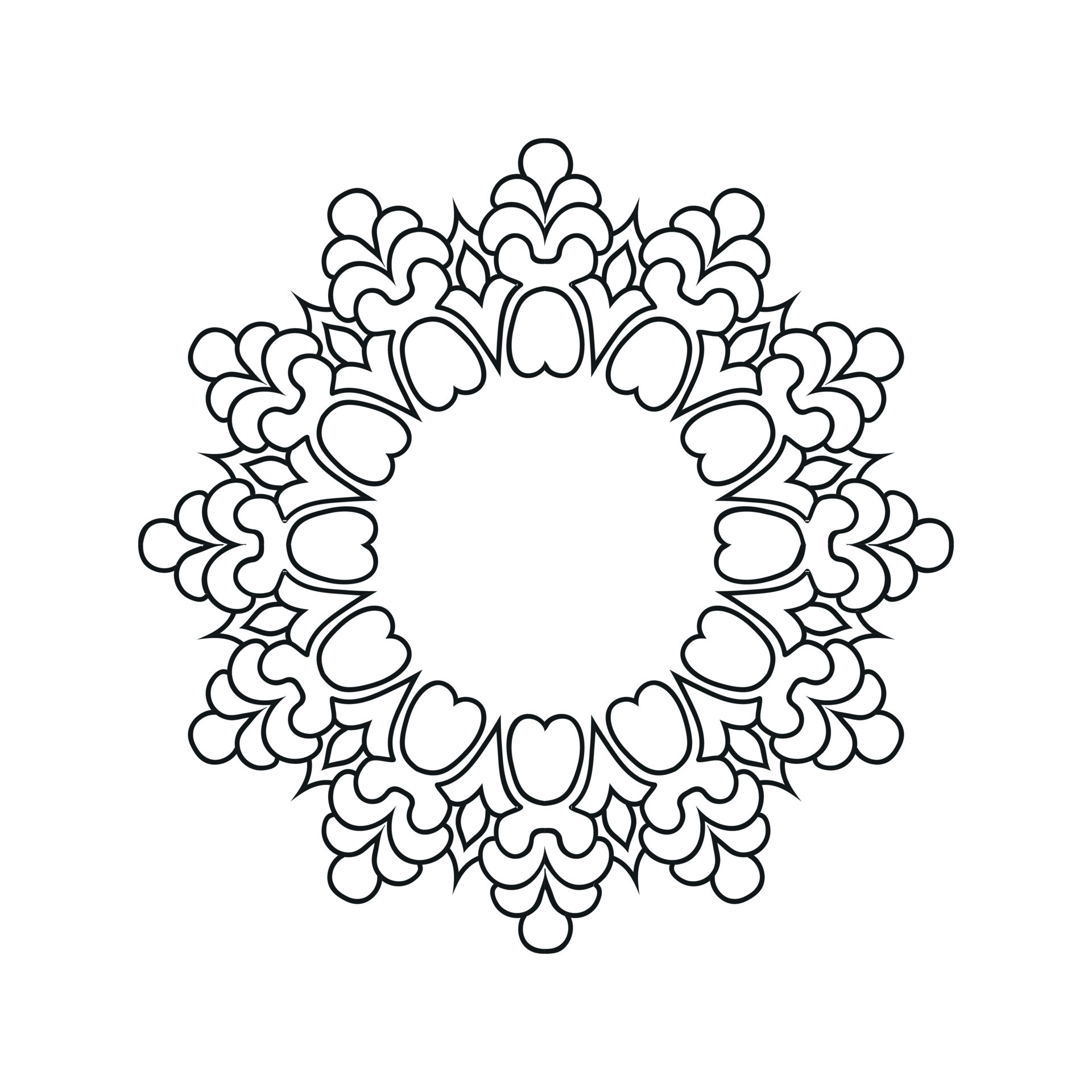 Black and white flower mandala designs. New mandala art vector