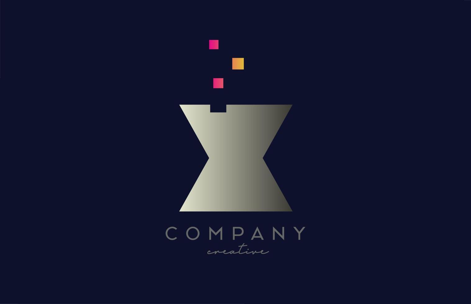 x gris rosa amarillo alfabeto letra logo icono diseño. plantilla creativa para negocios y empresas. vector