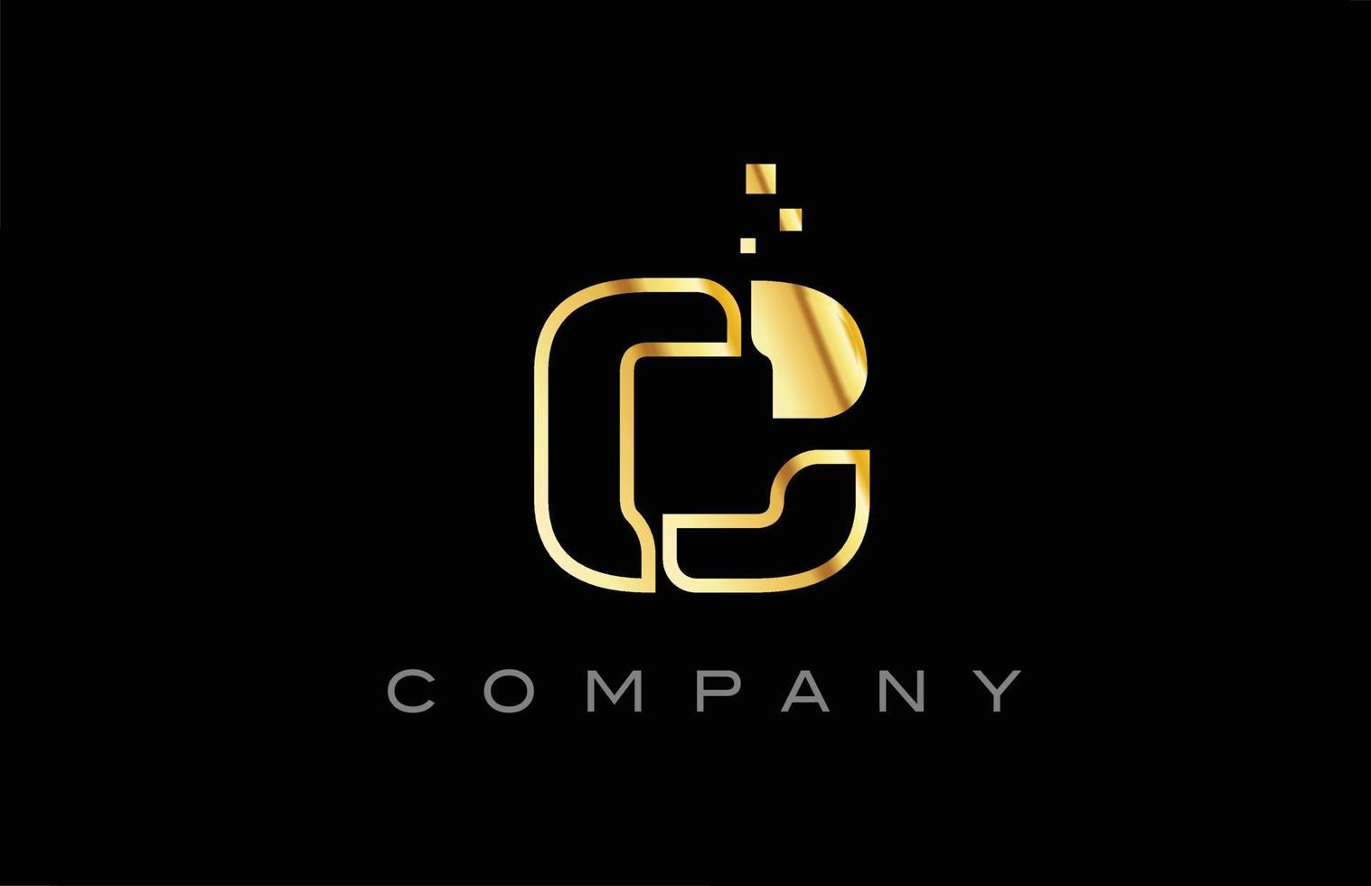 gold C alphabet letter logo icon. Creative design template for company and business vector