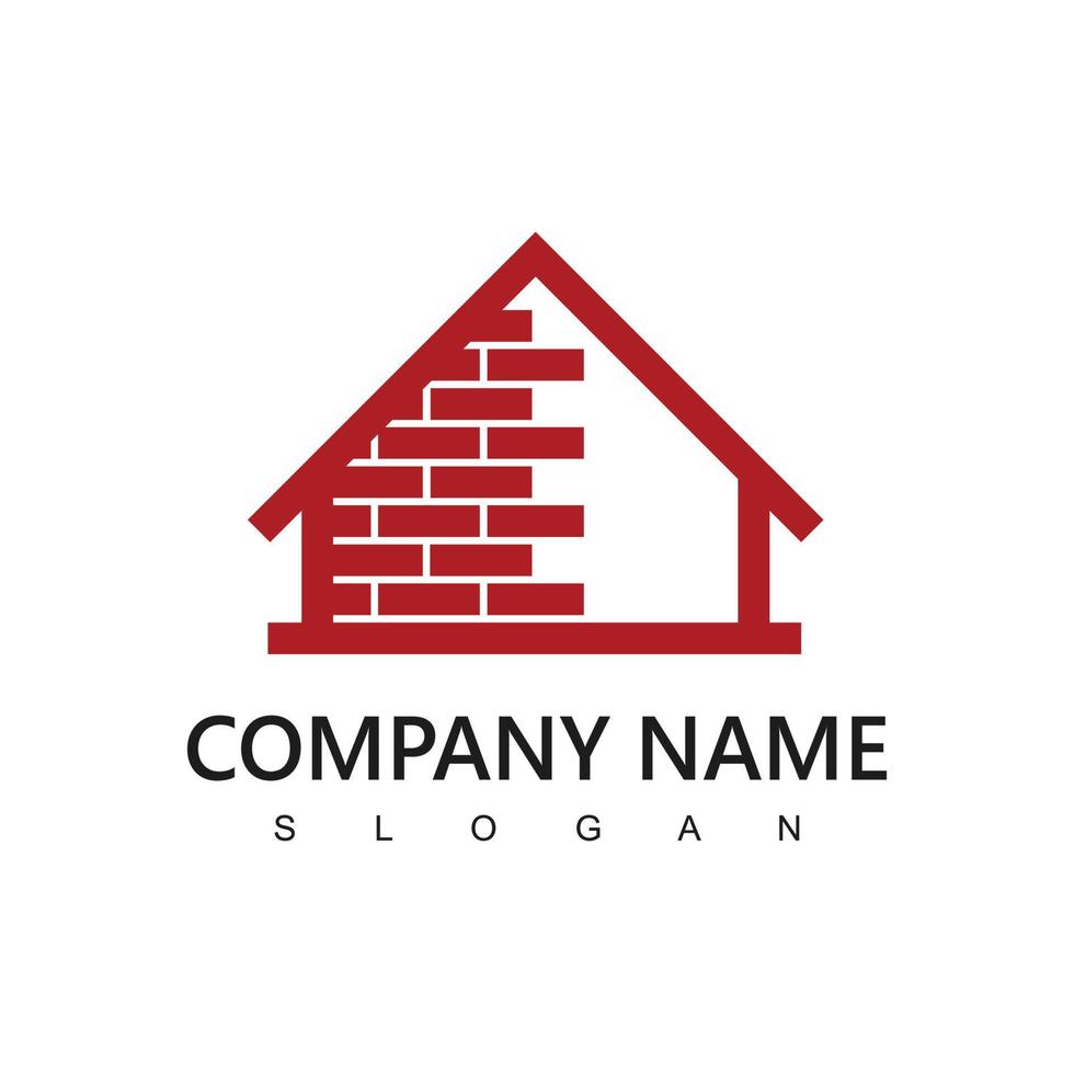 House And Brick Logo Template, Real Estate And Developer Company Icon vector
