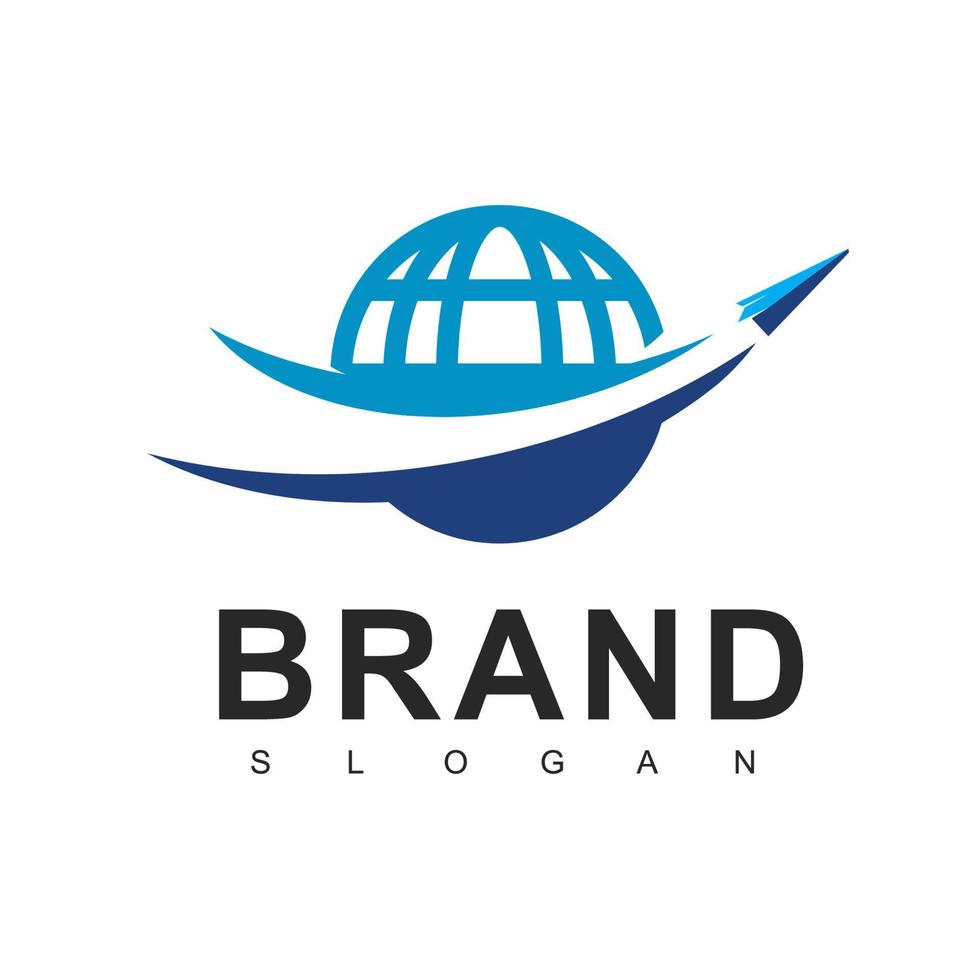 Travel Agency Logo Template, Airplane Icon vector
