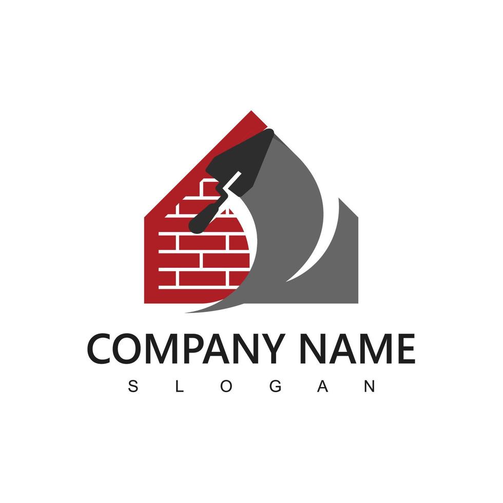 Home Repair and Service Logo Template, Brick Design Illustration vector