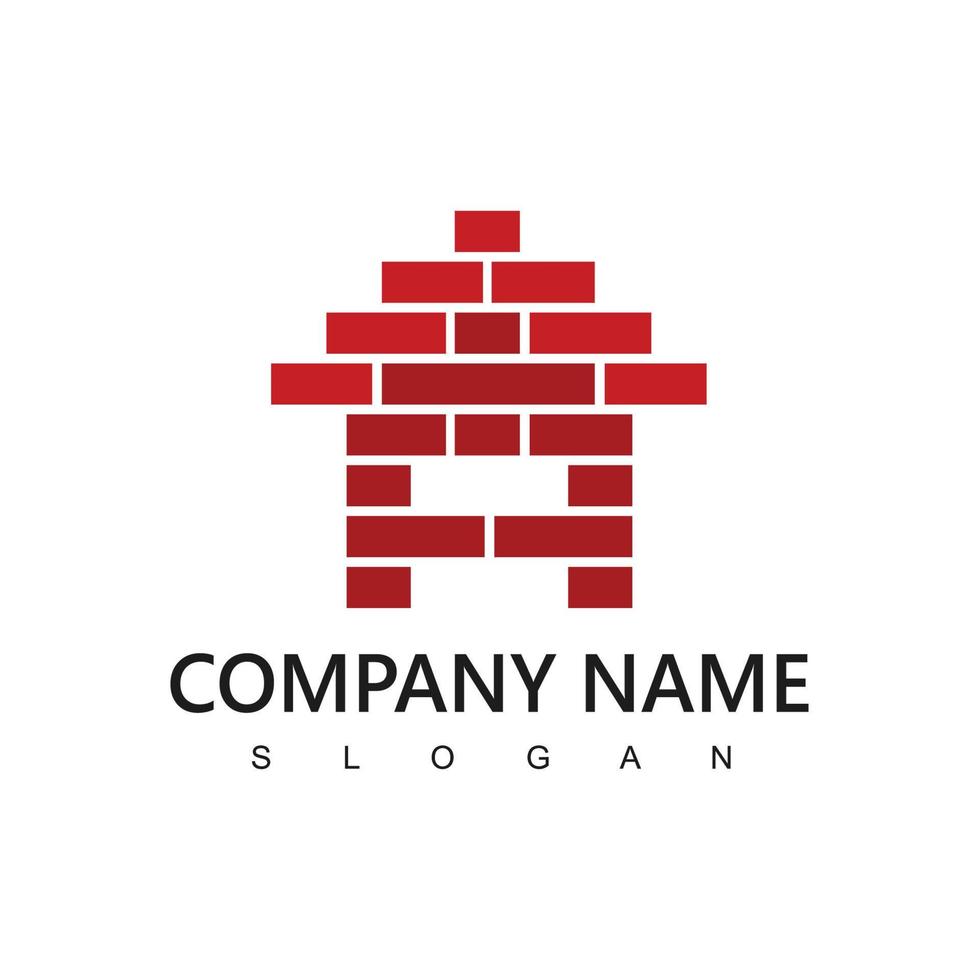 House And Brick Logo Template, Real Estate And Developer Company Icon vector