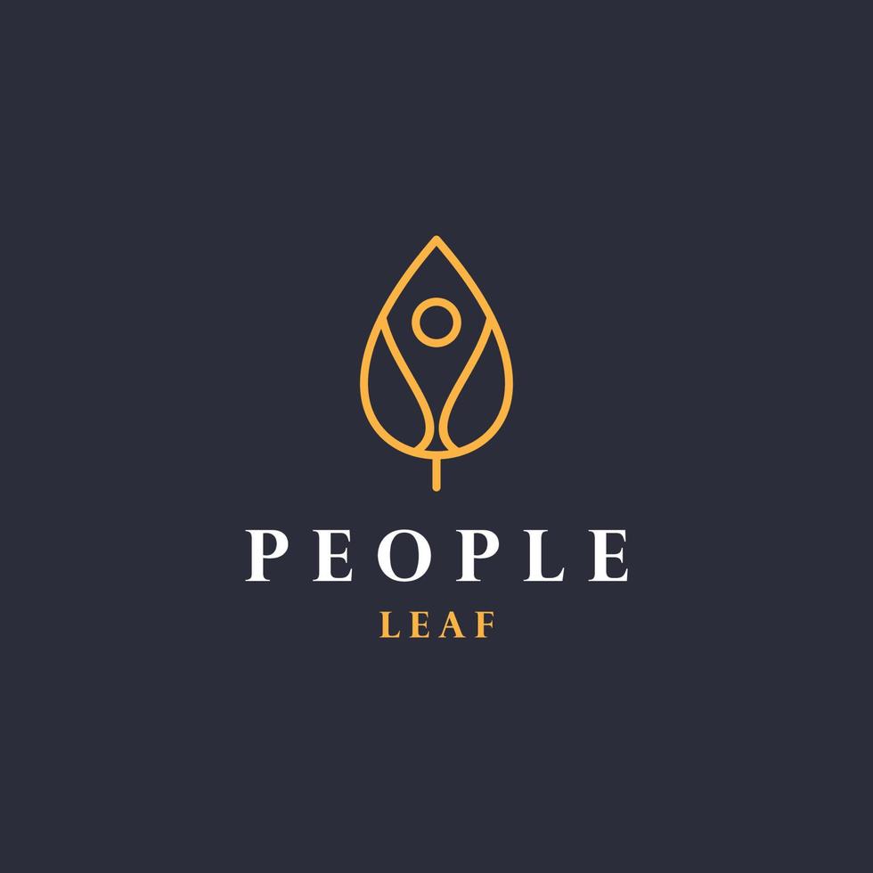 people leafl lifestyle vector logo template