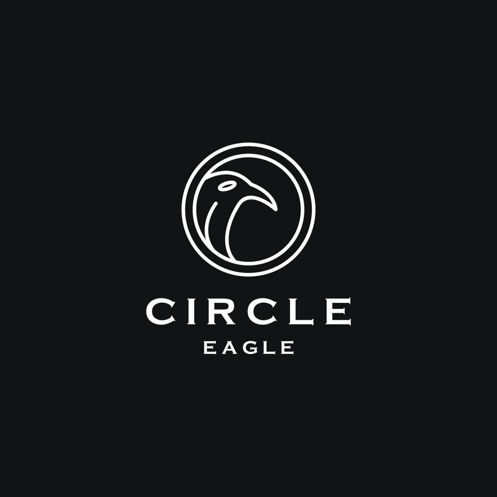 simple circle with abstract eagle head logo design template for animals vector