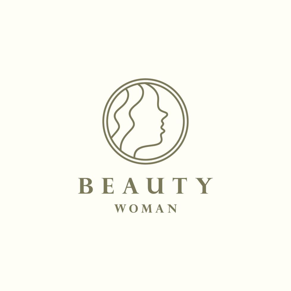 vector premium de diseño de logotipo de peluquería de mujer.