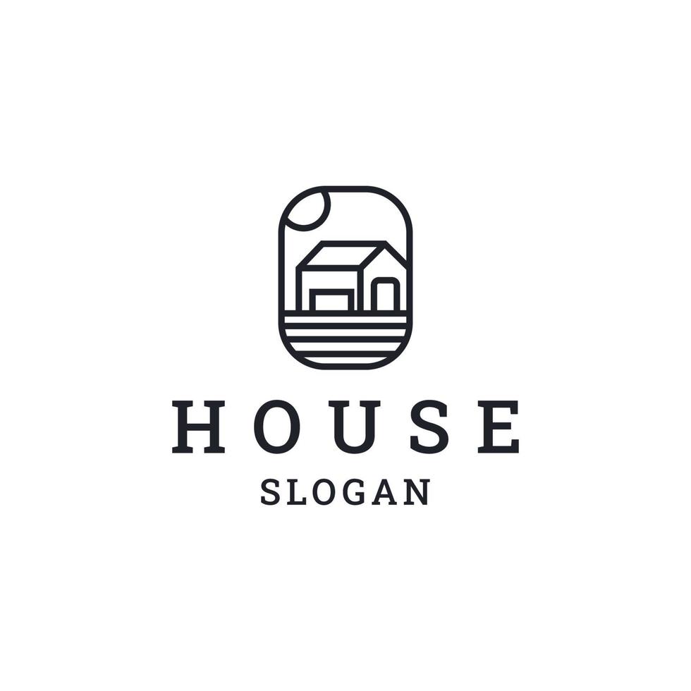 House Logo. Black House Symbol Geometric Linear Style, for Real Estate, Construction, Architecture and Building Logos. vector