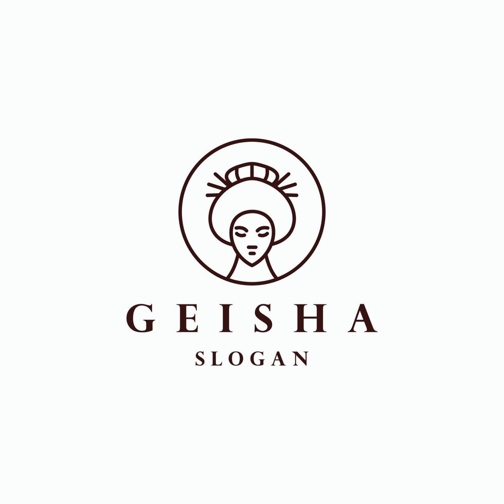 geisha women japan logo symbol vector icon illustration design