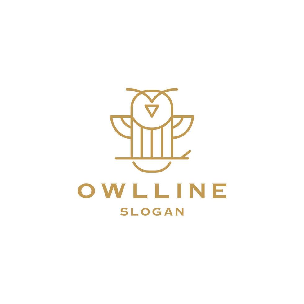 Owl logo in the modern linear style . vector