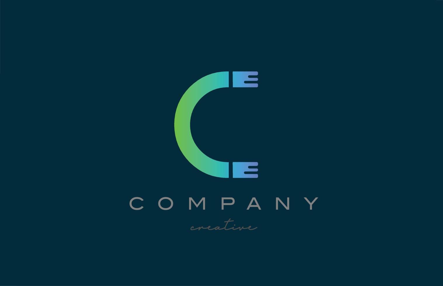 C green alphabet letter logo icon design. Creative template for a company or business vector