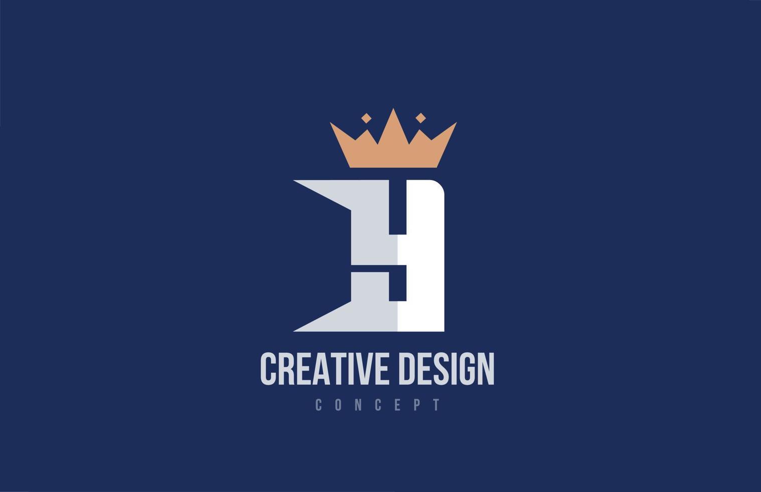 king crown Y alphabet letter logo icon design. Creative template for business and company vector