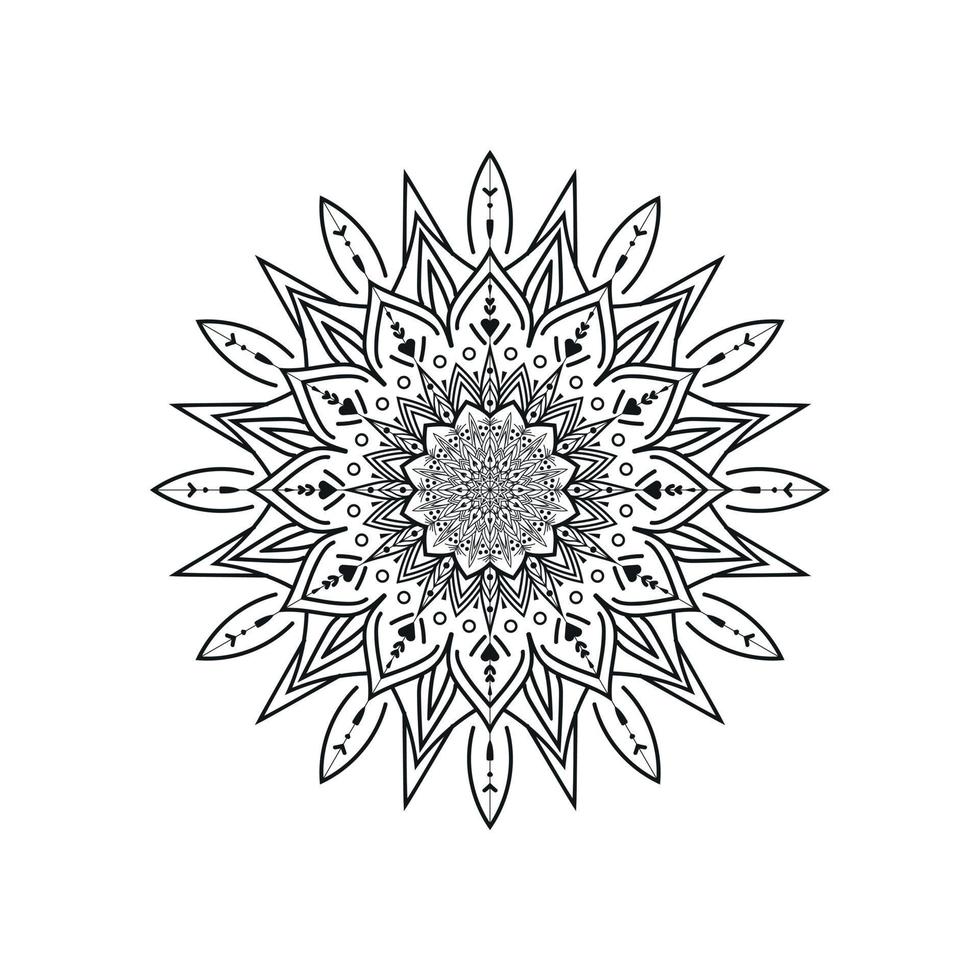 Black and white flower mandala art vector