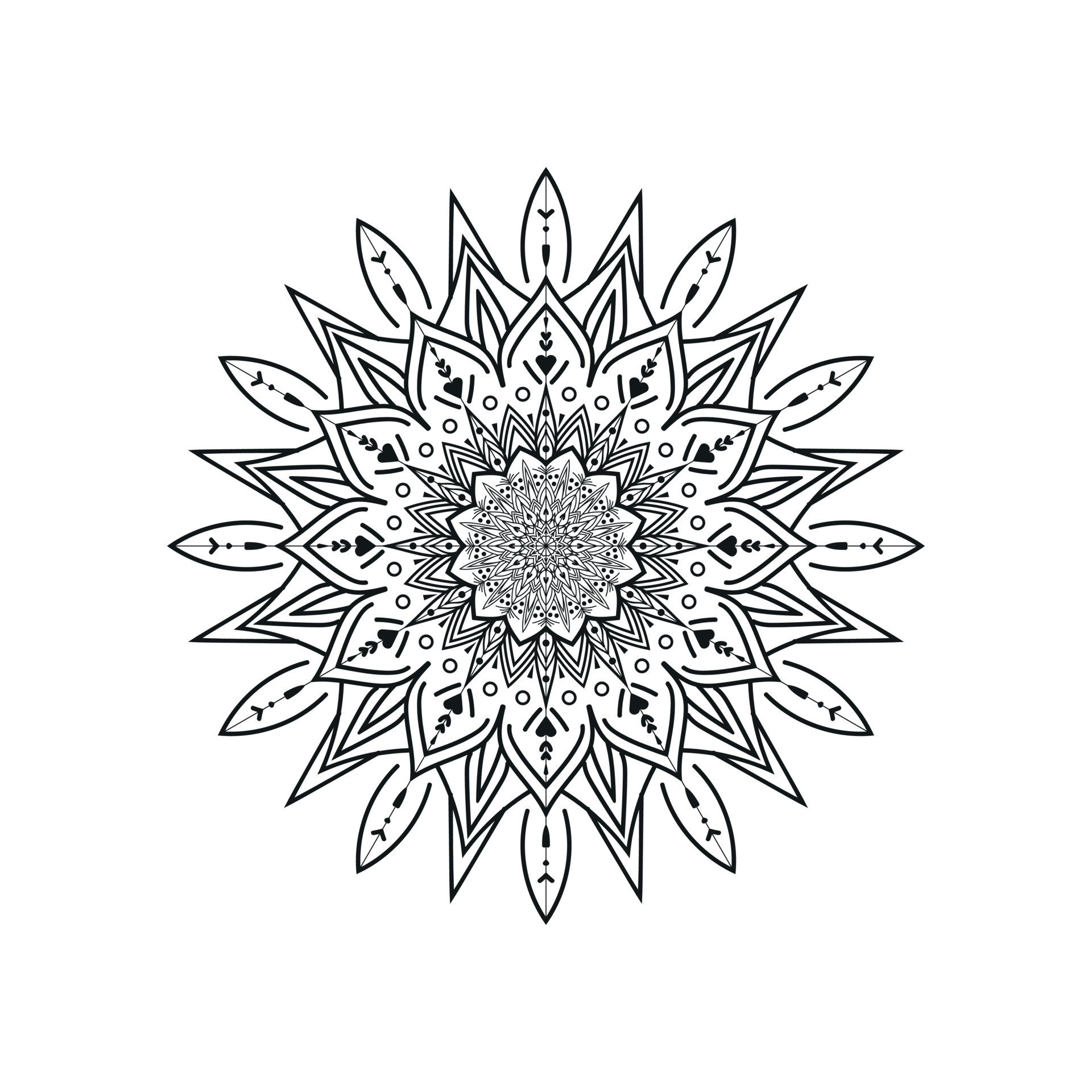Black and white flower mandala art 17479512 Vector Art at Vecteezy