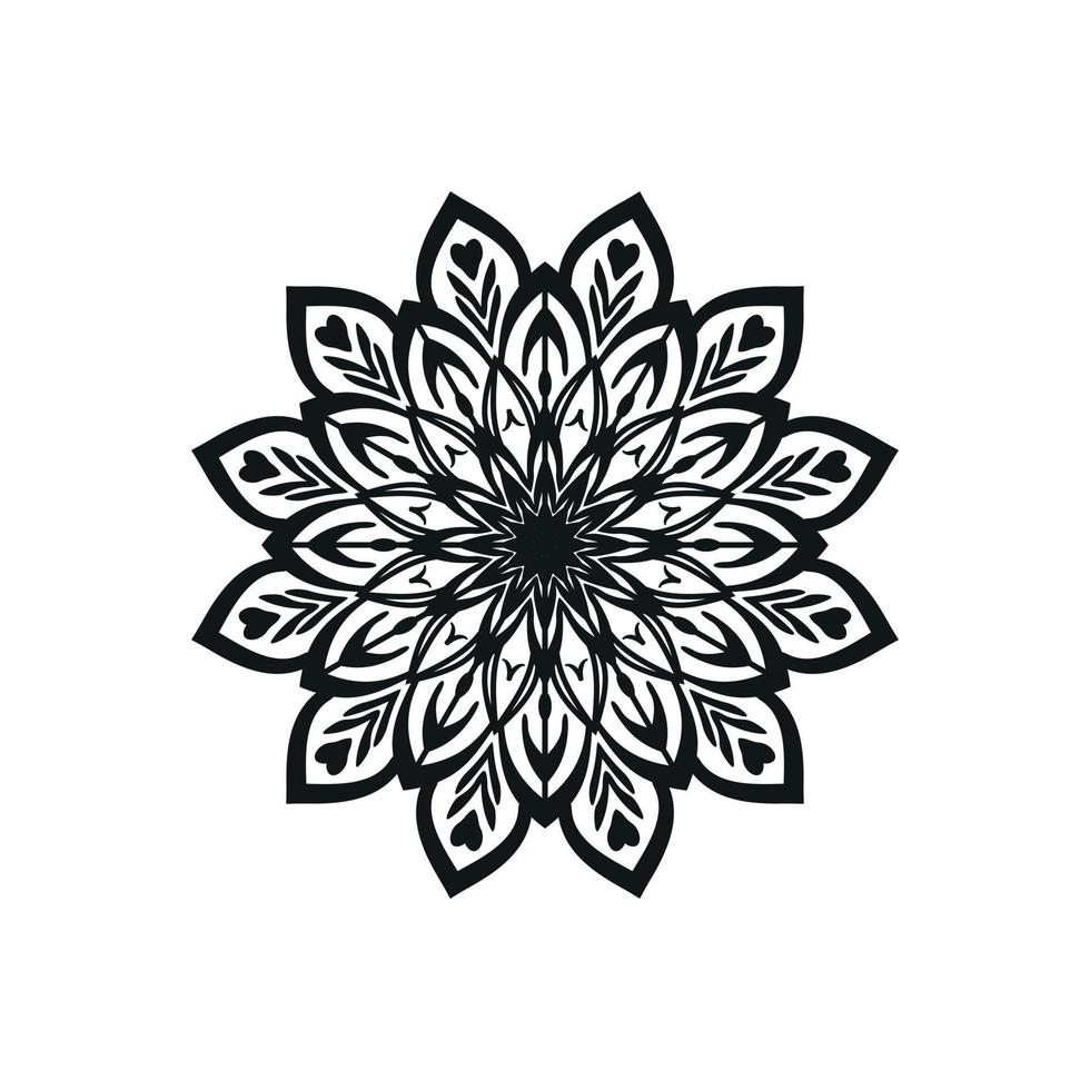 Black and white flower mandala art vector
