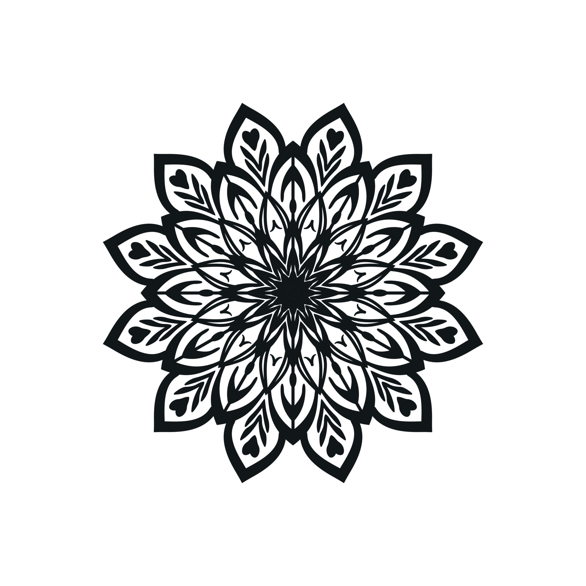 Black and white flower mandala art 17479516 Vector Art at Vecteezy