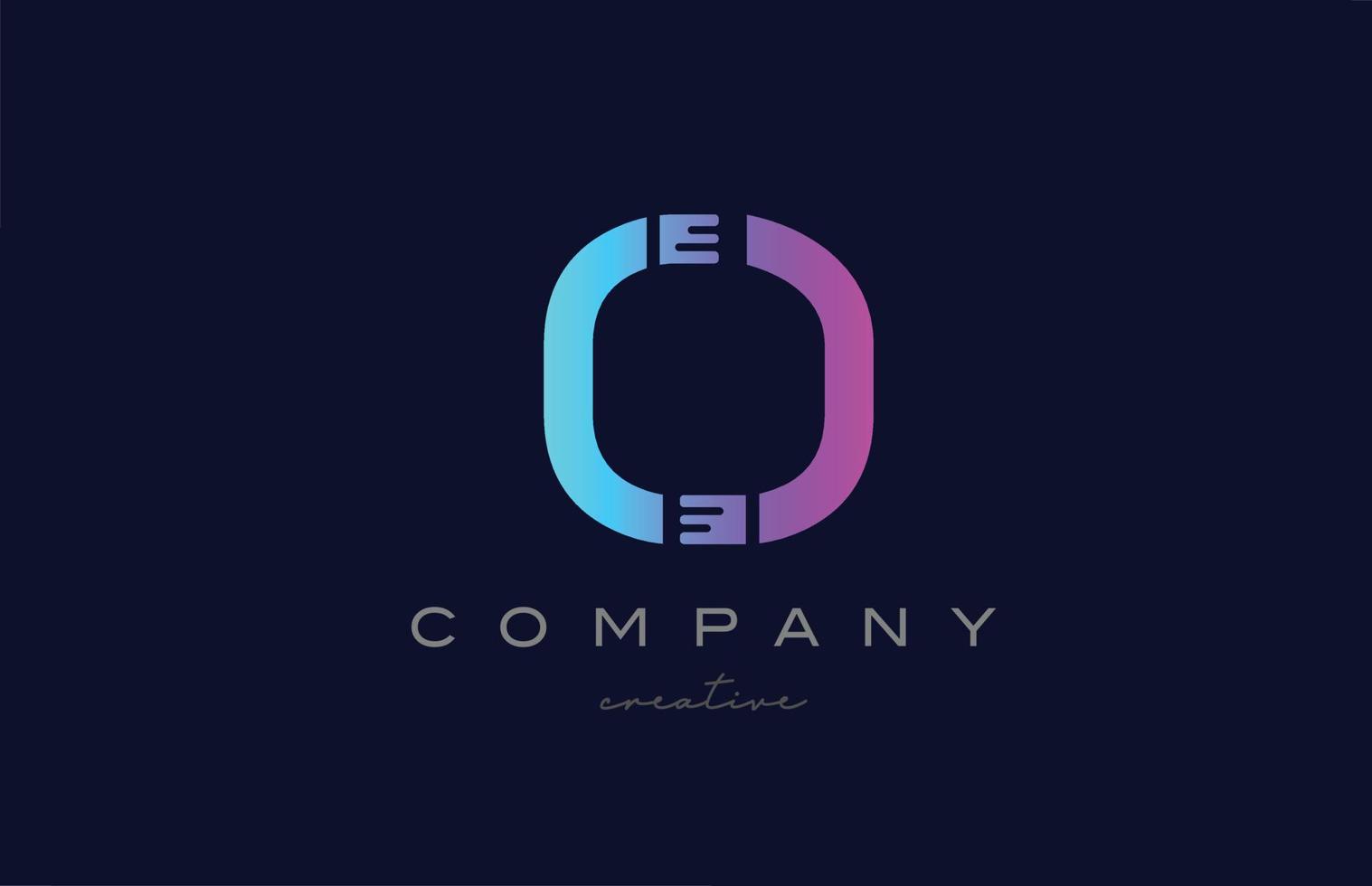 O diseño de icono de logotipo de letra del alfabeto rosa y azul. plantilla creativa adecuada para una empresa o negocio vector