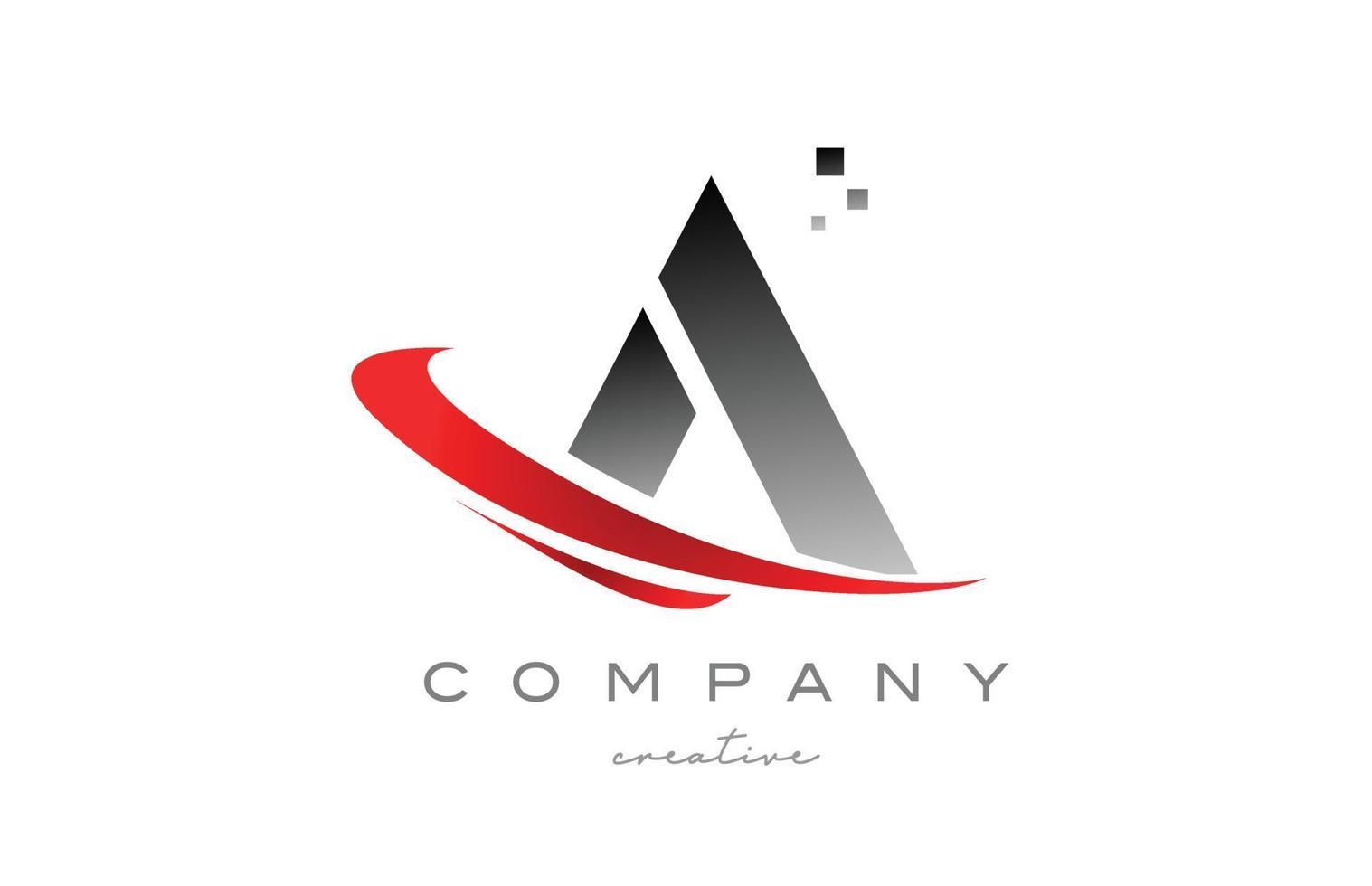 un icono del logotipo de la letra del alfabeto con un swoosh rojo. diseño adecuado para un negocio o empresa vector