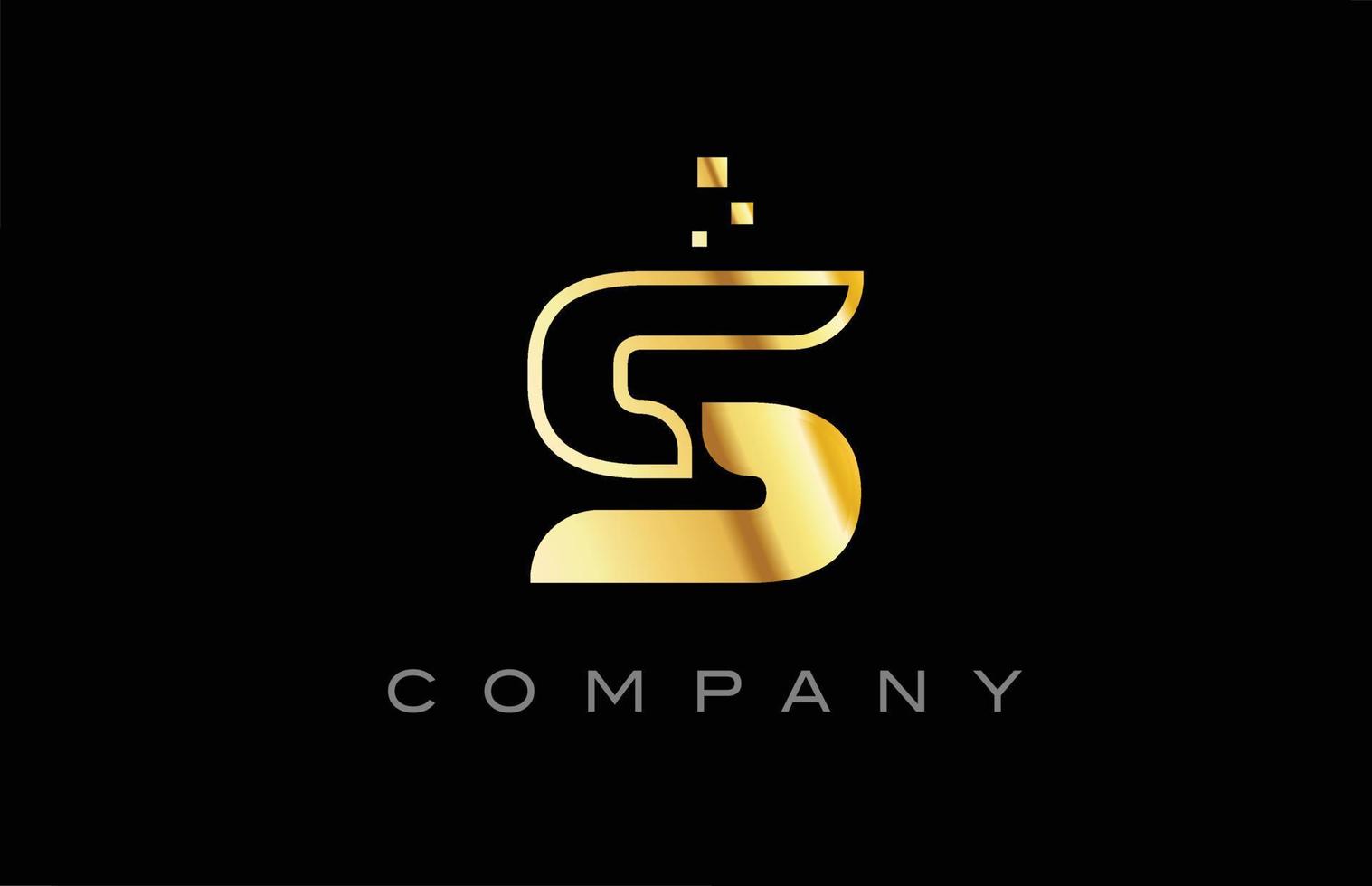 gold S alphabet letter logo icon. Creative design template for company and business vector