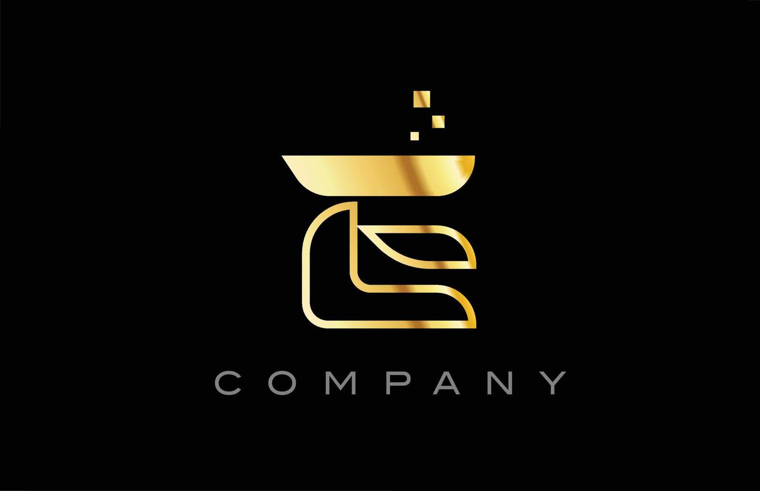 gold E alphabet letter logo icon. Creative design template for company and business vector