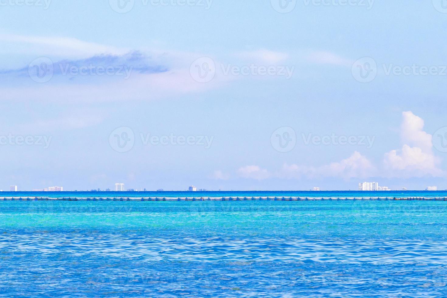 Tropical landscape panorama view to Cozumel island cityscape Mexico. photo