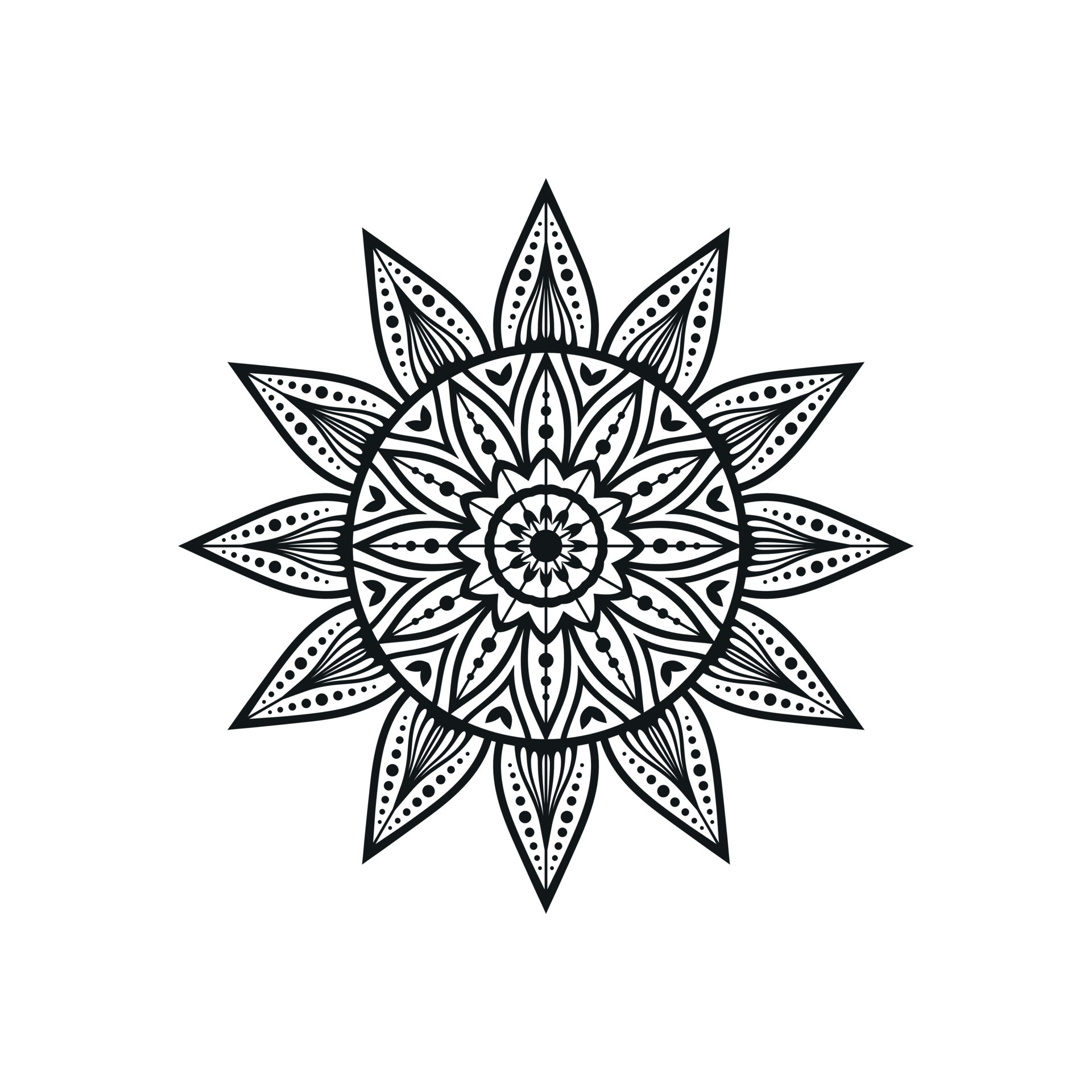 Black and white flower mandala designs 17479802 Vector Art at Vecteezy
