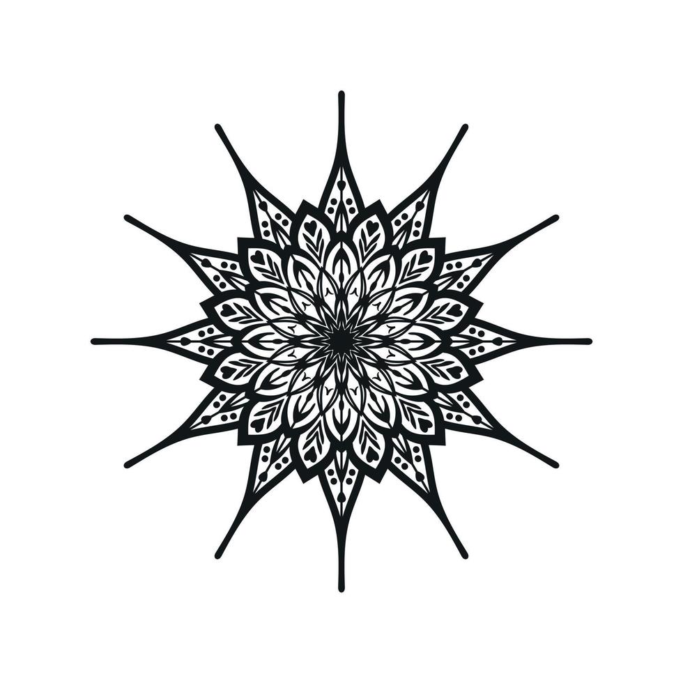 Black and white flower mandala art vector