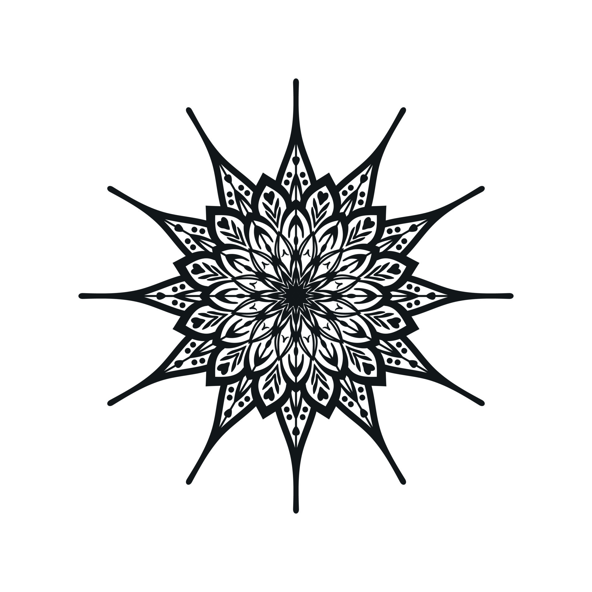 Black and white flower mandala art 17479814 Vector Art at Vecteezy