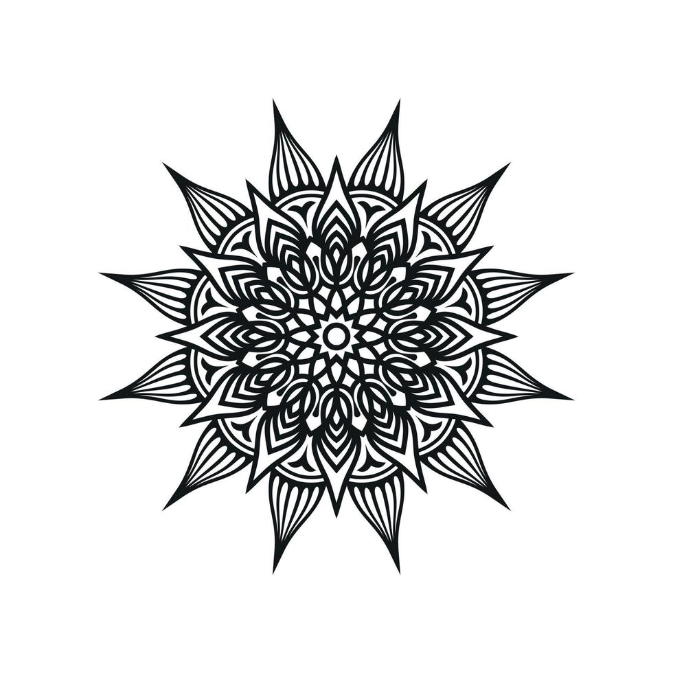Black and white flower mandala vector