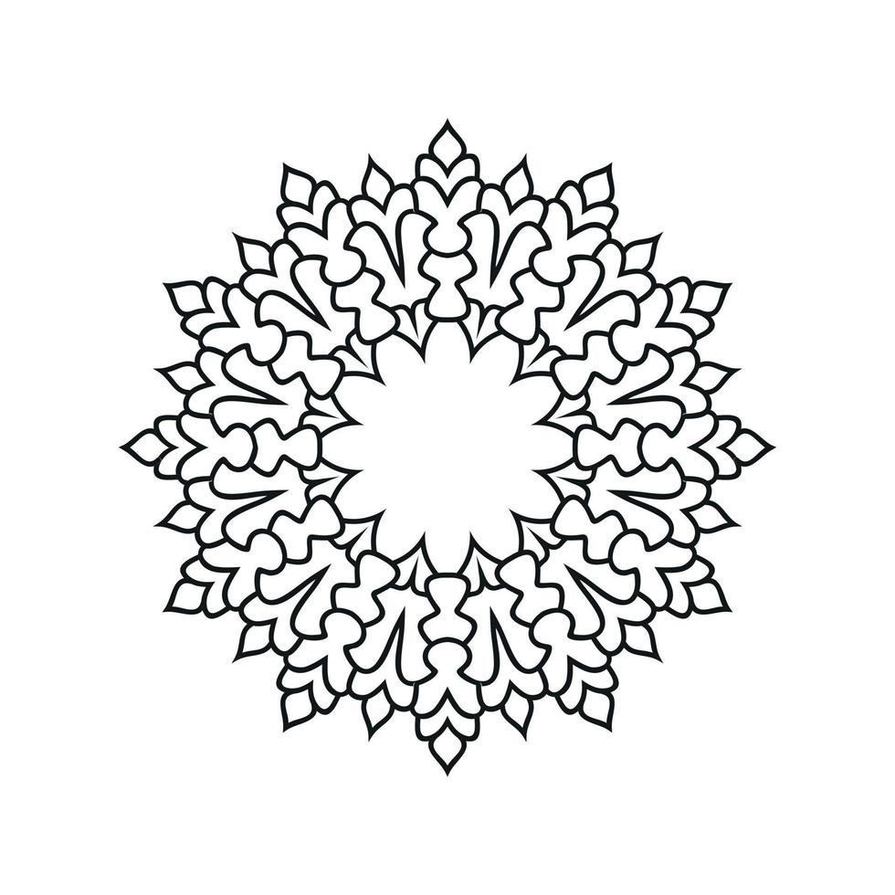 Black and white flower mandala designs. New mandala art vector illustration