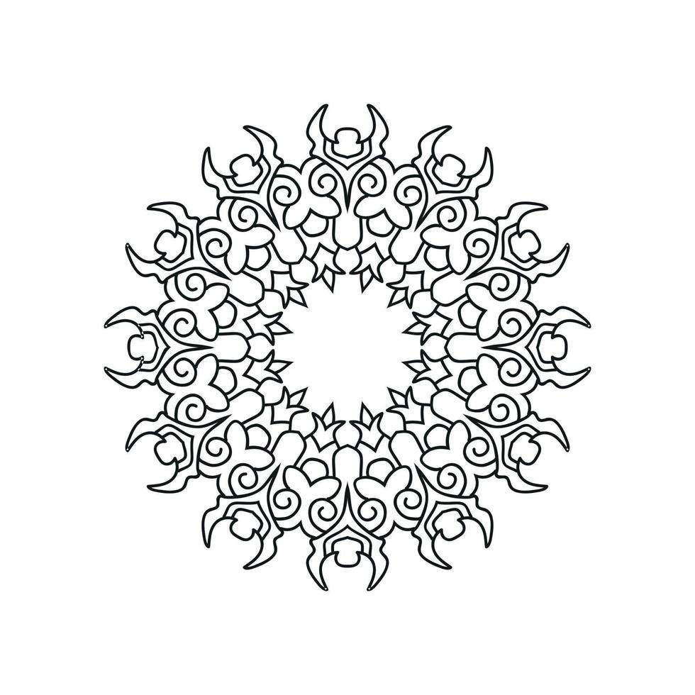 diseños de mandala de flores en blanco y negro. nueva ilustración de vector de arte mandala