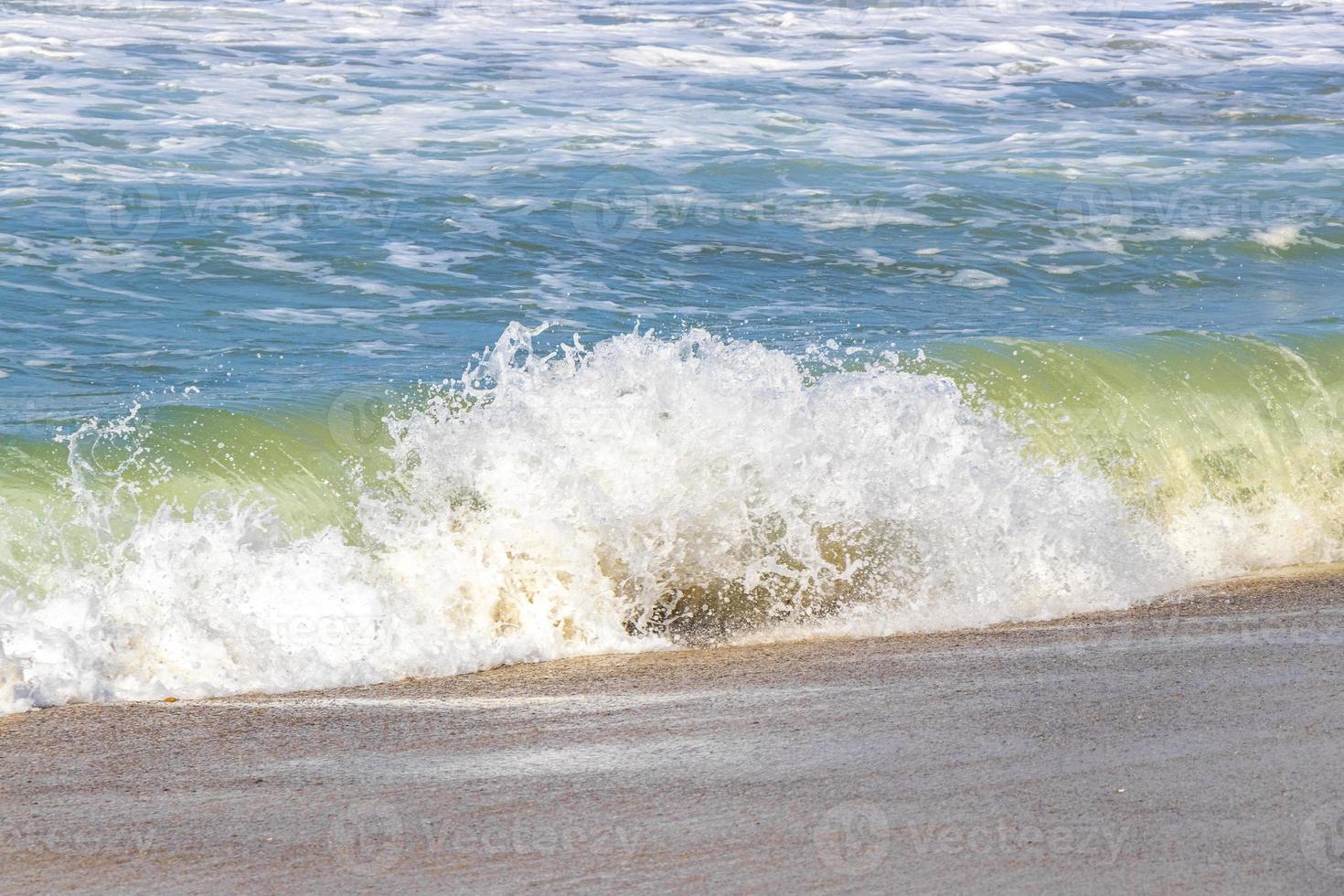 Extremely huge big surfer waves at beach Puerto Escondido Mexico. photo