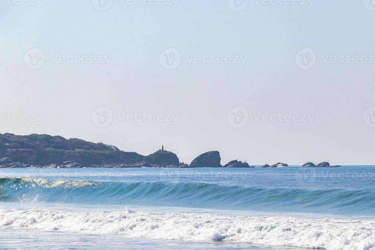 Extremely huge big surfer waves beach La Punta Zicatela Mexico. photo