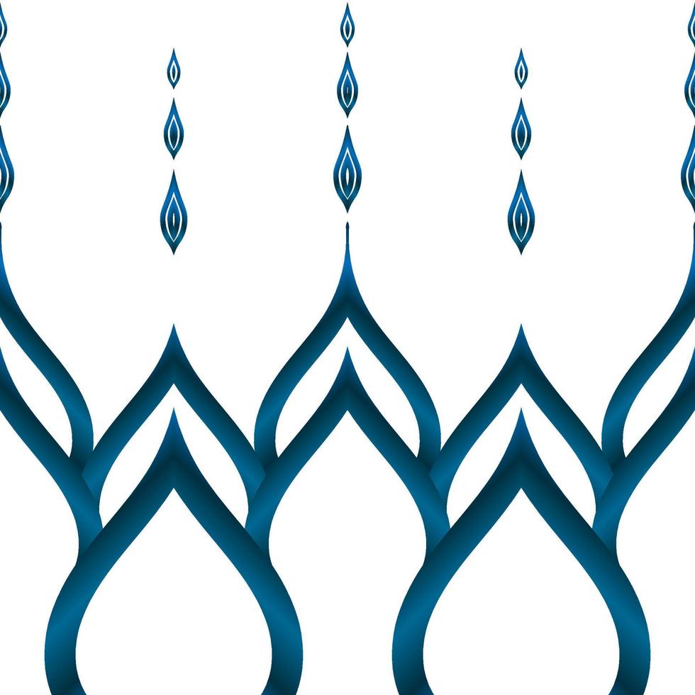 Abstract blue water drop shape line fabric patterns on white background. Geometric ethnic boho motif vintage retro modern style. Fabric textile seamless pattern art print vector illustration.