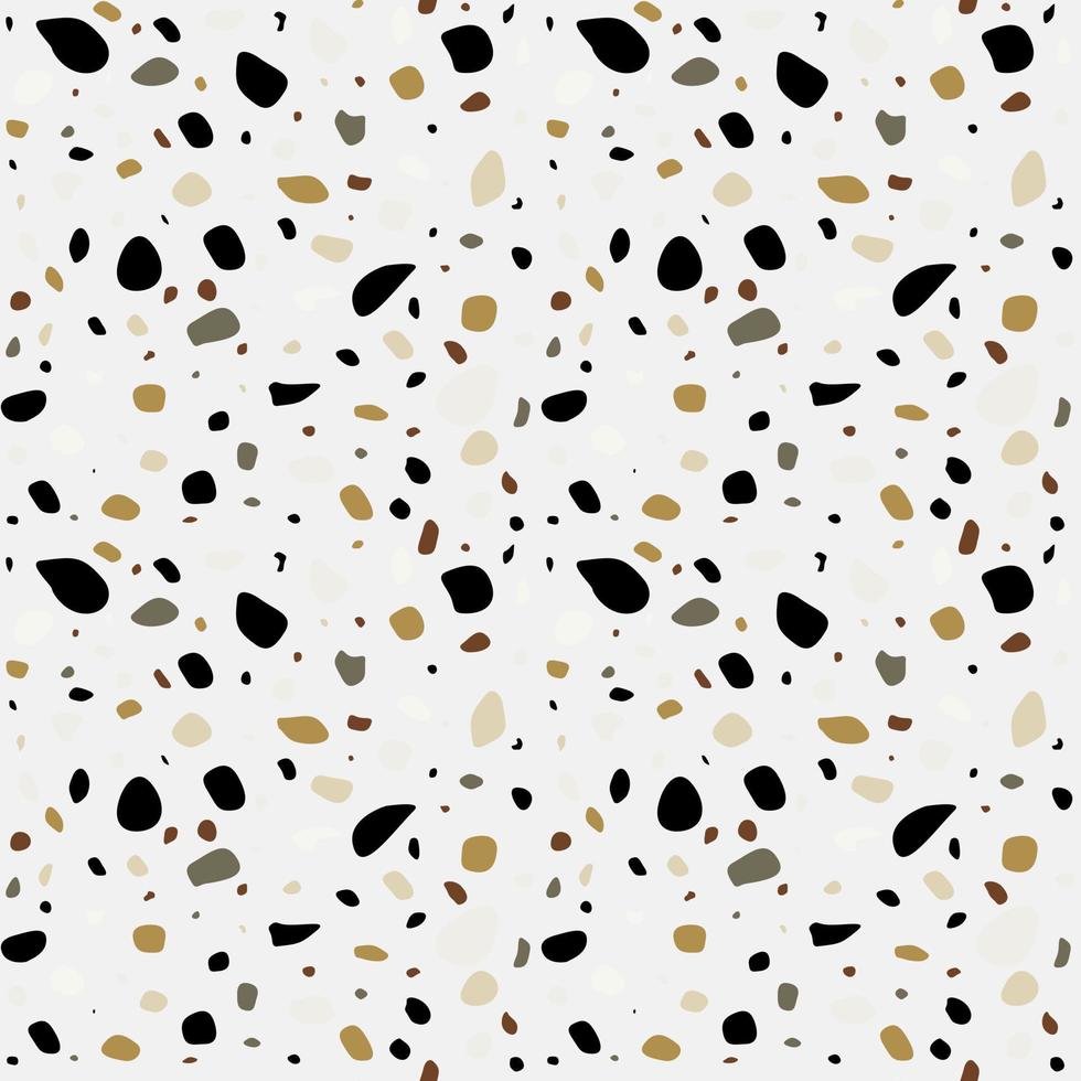 Terrazzo texture classic Italian floor composed of natural stone, granite, quartz, marble, glass and concrete. Vector Terrazzo Veneziano seamless pattern. Stone abstract background for interior design