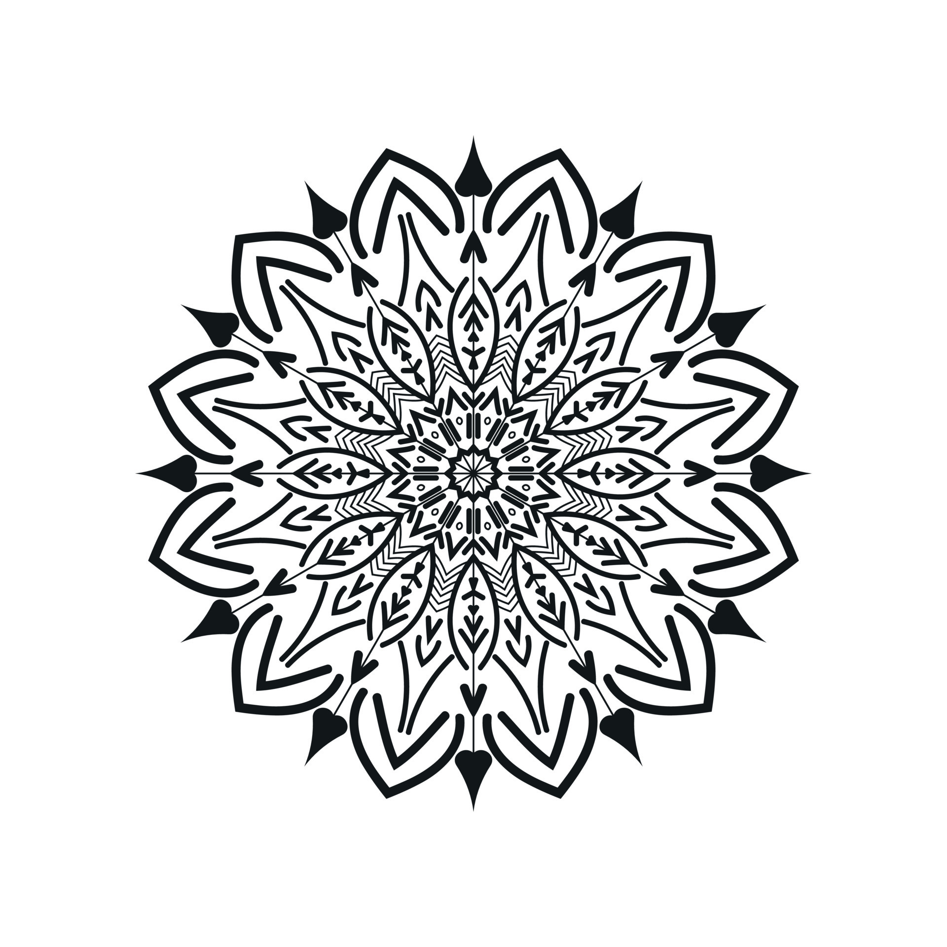 Black and white flower mandala art 17480263 Vector Art at Vecteezy