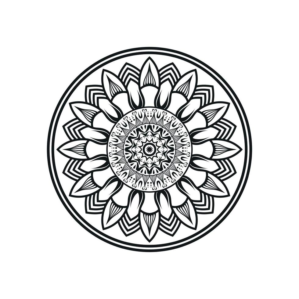 Black and white flower mandala vector