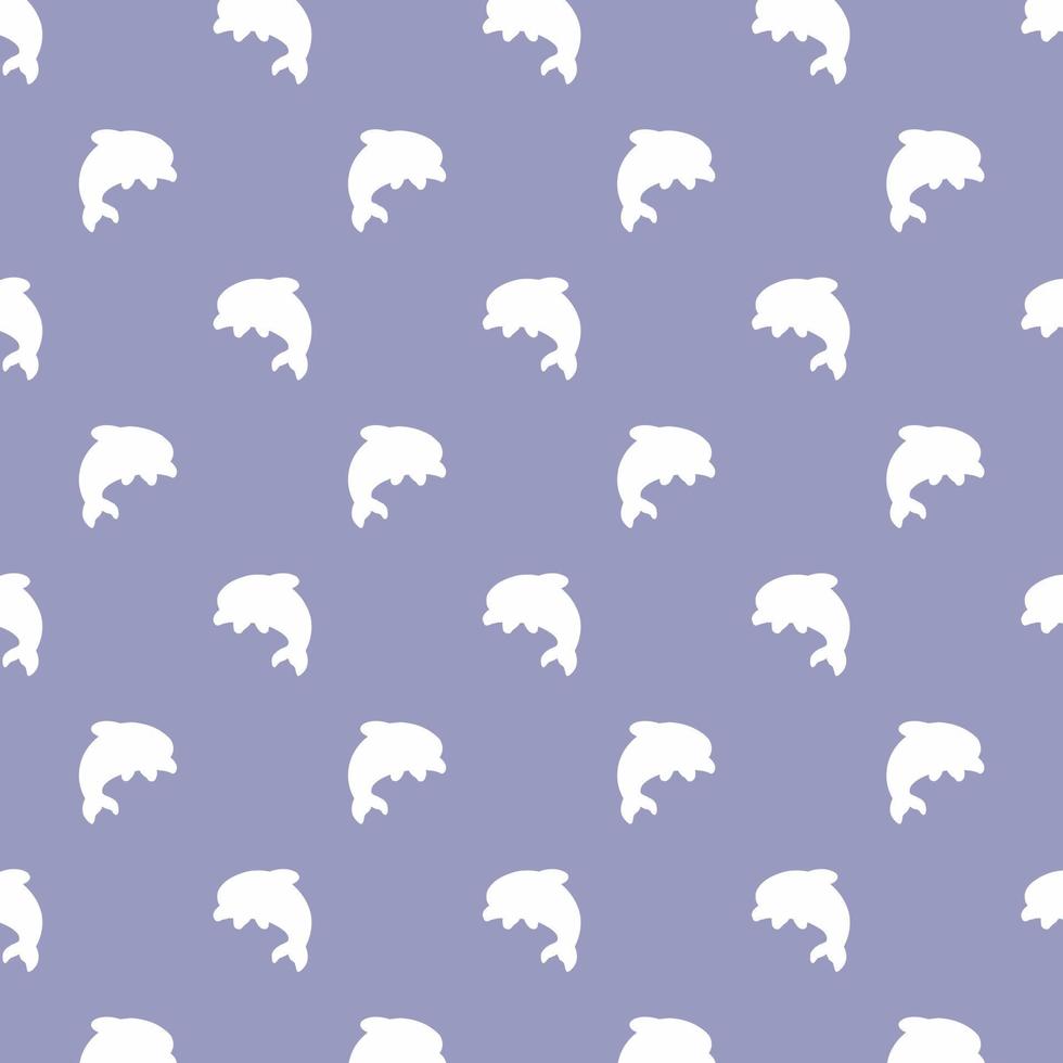 Seamless vector pattern with dolphin a gray background