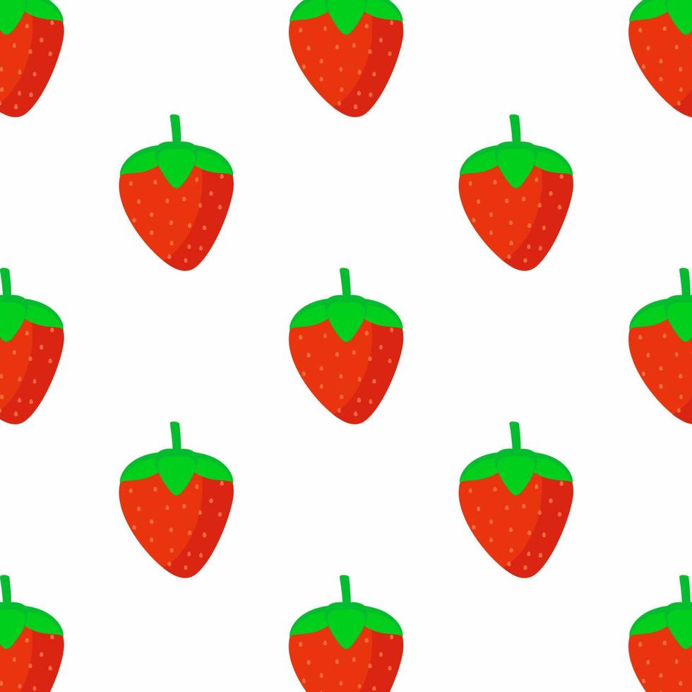 Seamless vector pattern with strawberry on a white background