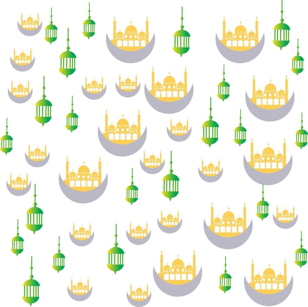 Ramadan Kareem arabic calligraphy greeting design islamic line mosque dome with lattern vector